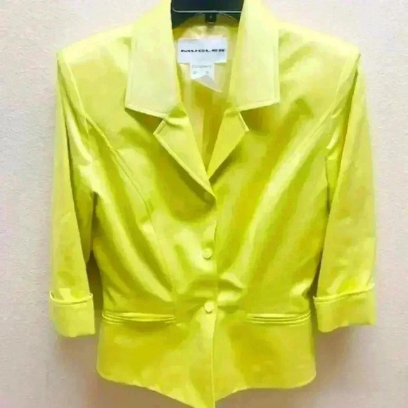 mugler collection T2020 yellow jacket and skirt set - Picture 1 of 8